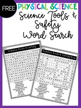 Preview of Science Tools & Safety Word Search - FREE