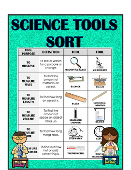 Preview of Science Tools Sort/ Cut & Paste: Observe, Measure, Review, Assess- DIGITAL!