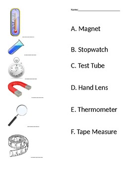 Science Tools Test by April Hullinger | Teachers Pay Teachers