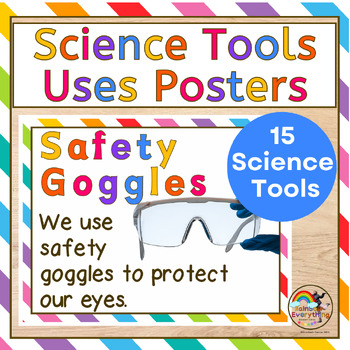 Preview of Science Tools Uses and Sentence Stem, Writing Paper, Posters, No Prep