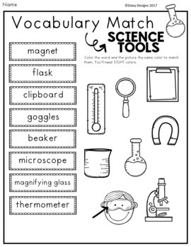 Science Tools Vocabulary Activities FREE SAMPLER by Daisy Designs