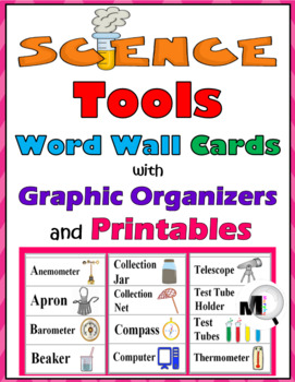 Preview of Science Tools Word Wall & Worksheets