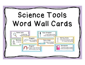 Preview of Science Tools Word Wall Vocabulary