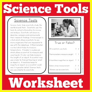 Science Tools Worksheet Activity by Green Apple Lessons | TpT