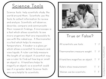 Science Tools Worksheet Activity by Green Apple Lessons | TpT