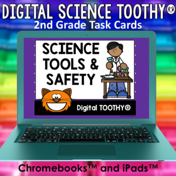 Preview of Science Tools and Safety Digital Science Toothy ® Task Cards | Distance Learning