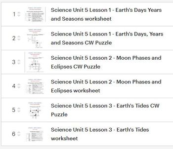 Preview of Science UNIT 5 - Earth Moon and Sun System   BUNDLE