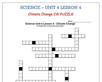 Preview of Science Unit 4 Lesson 4 - Climate Change   CW Puzzle