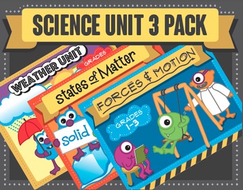 Preview of Science Unit Bundle! Weather, Forces & Motion and States of Matter