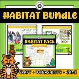 Science Unit: Habitat printables, craft, worksheets and game.