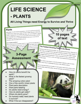 Preview of Science Unit on Plants -  assessment included