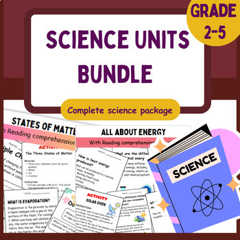 Preview of Science Units Bundle for Science Centers | Comprehension | Activities