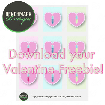 Preview of Science Valentine Freebie Test Tube in Heart PDF Printable Free Valentine