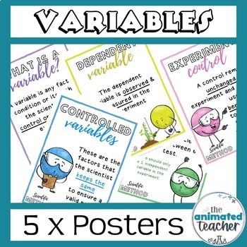 Preview of Science Variables Posters Lab Decoration Middle and High School