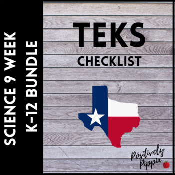 Preview of Science TEKS Checklist K-12 Bundle (9 Weeks Checks)