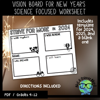 Preview of Science Vision Board for New Year