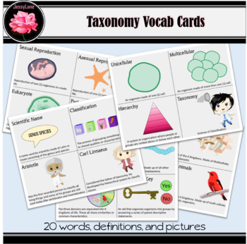 Preview of Science Vocab Cards: Taxonomy