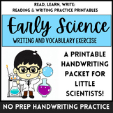 Science Vocab Handwriting Worksheets (No-prep! Colorful il