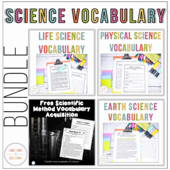 Preview of Science Vocabulary Activities and Worksheets Bundle