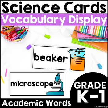 Preview of Kindergarten Science Vocabulary Cards Tier 2 Academic Words Vocabulary Posters