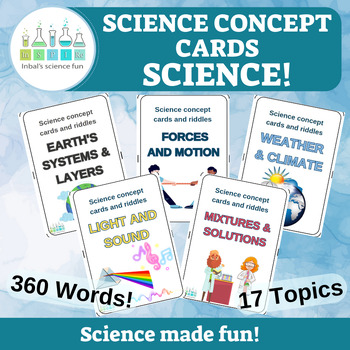 Preview of Science Vocabulary - Concept Cards and Riddles - The Ultimate Bundle