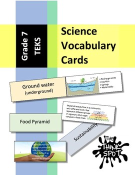 Preview of Science Vocabulary Cards (Grade 7 TEKS)
