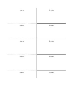 Preview of Science Vocabulary Foldable Template