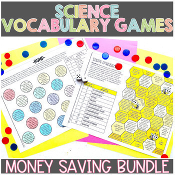 Preview of Science Vocabulary Games Growing Bundle