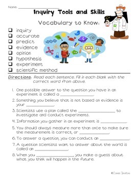 science vocabulary practice 3rd grade georgia cloze activities tpt