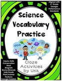 Science Vocabulary Practice 3rd Grade Georgia Cloze Activities