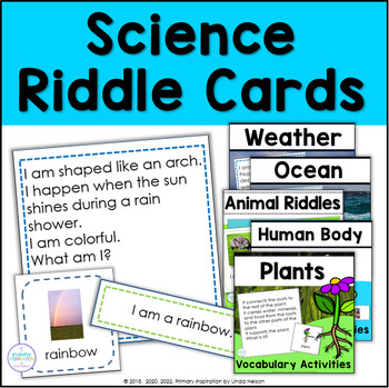 Preview of Science Vocabulary Riddle Activities - Animals, Weather, Plants, Ocean