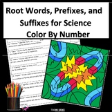 Science Vocabulary Root Words and Prefixes Review Color By