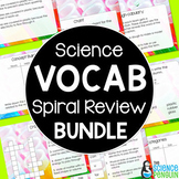 Science Vocabulary Spiral Review  Activities BUNDLE | 4th 