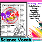 Science Vocabulary Word Search : Early Finishers : Morning