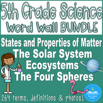 Preview of Science Vocabulary Word Wall Bundle - 5th Grade - Ecosystems, Matter and more