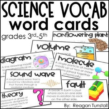 Preview of Science Vocabulary Word Wall Cards 3rd-5th