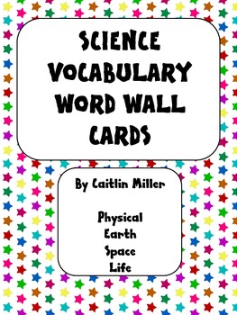Preview of Science Vocabulary Word Wall Cards 5th Bold
