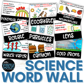 Preview of Science Vocabulary Word Wall Cards Bundle - 3rd, 4th, 5th Grades