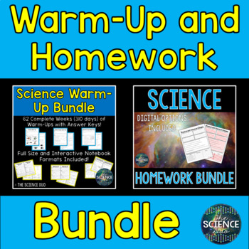 Preview of Science Warm-Up and Homework Bundle