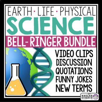 Preview of Science Warm Ups & Bell Ringers FULL Bundle - Earth, Physical, and Life Science