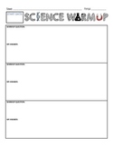 Science Warmup Sheet (start date only)