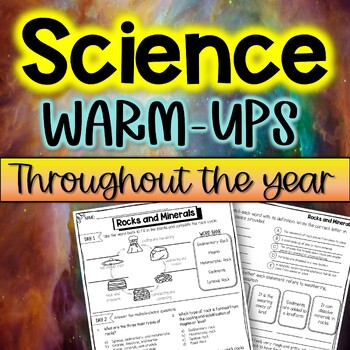 Preview of Science Warmups Throughout the Year⭐ Bell Ringers |Daily Homework Back to School