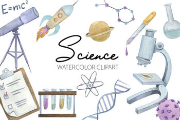 Preview of Science Watercolor Clipart