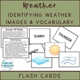 Science Weather Images and Vocabulary Flash Cards W/ IEP O