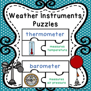 Preview of Science Weather Tools Sort Puzzles Weathers Instrument Activity Vocabulary Words