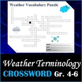 Science Weather Vocabulary Crossword Puzzle