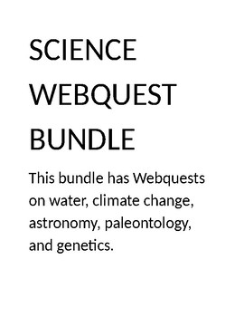 Preview of Science Webquest Bundle