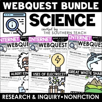Preview of Science WebQuest - Internet Scavenger Hunt Activity Bundle