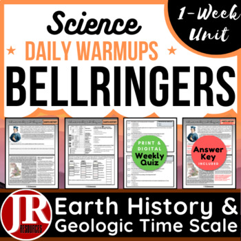 Preview of Science Weekly Bell Ringers: Earth History & Geologic Time Scale