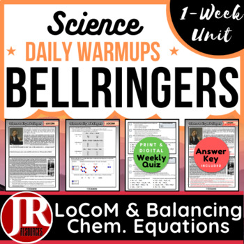 Preview of Science Weekly Bell Ringers: Law of Conservation of Mass & Balancing Equations